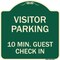 Signmission Reserved Parking Visitor Parking 10 Min. Guest Check In Heavy-Gauge Alum, 18" x 18", G-1818-23018 A-DES-G-1818-23018 - alternate 1